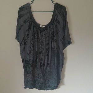 Floral airbrush design caren sport top